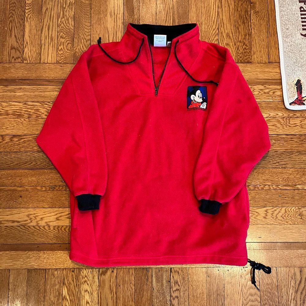 Y2K Mickey Mouse quarter‎ zip